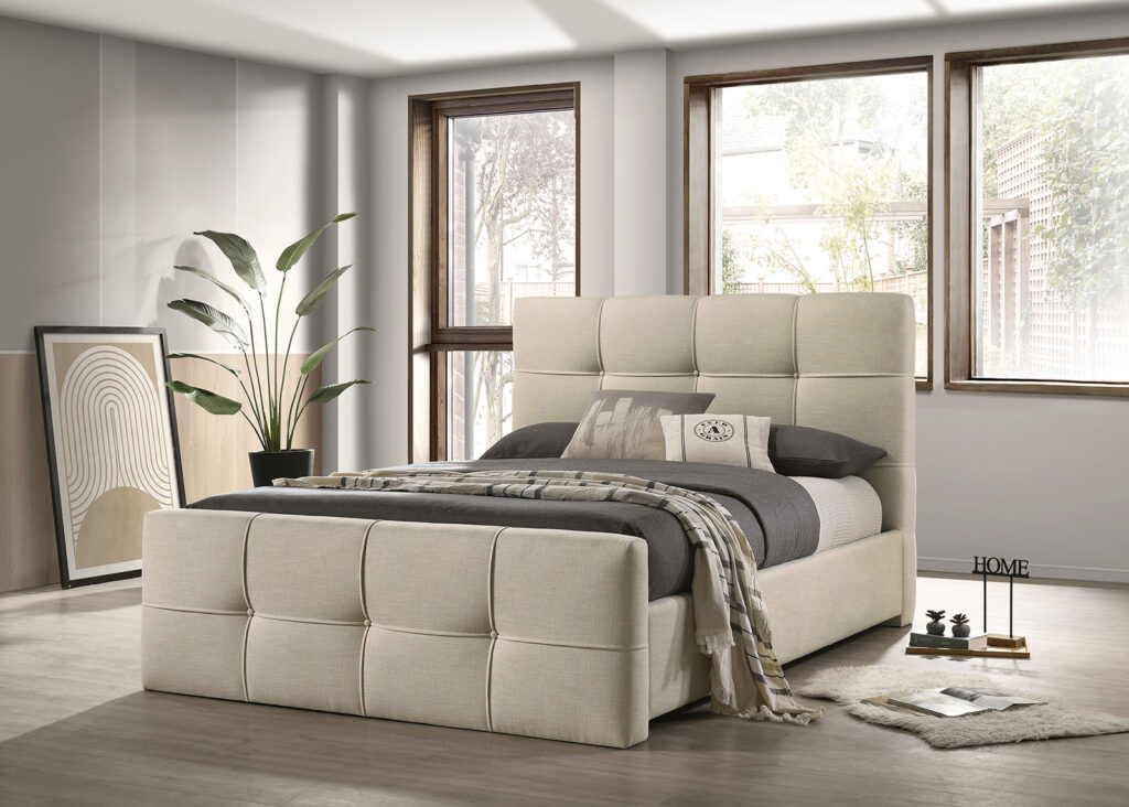 Merced Queen Bed, Beige