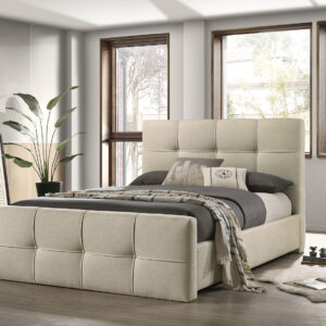 Queen Bed, Beige