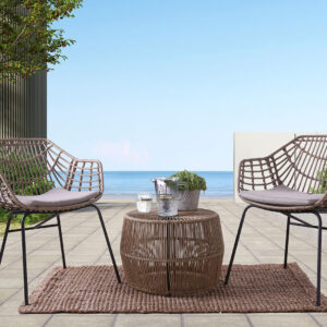 3 Pc. Patio Conversation Set, Natural