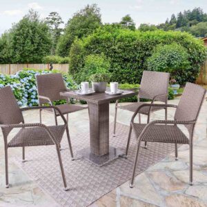 Niambi 4 Pc. Patio Dining Set, Natural