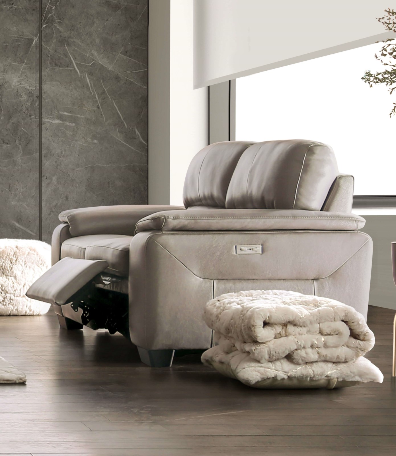 Power Loveseat, Taupe
