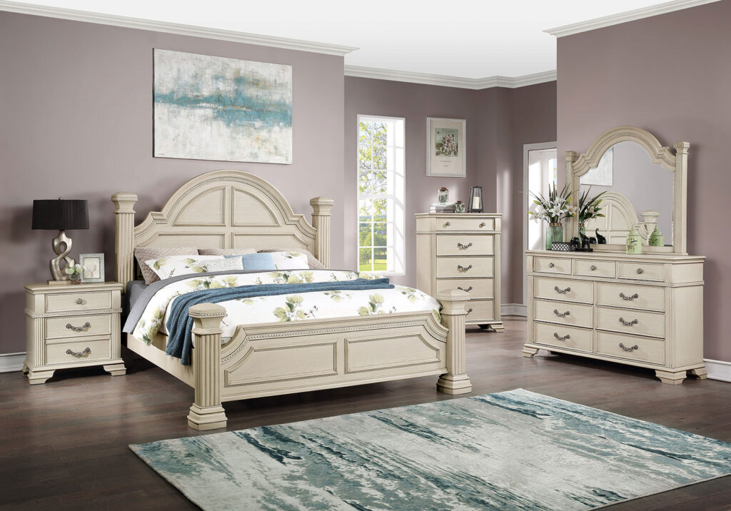 Pamphilos Cal.King Bed, Antique White