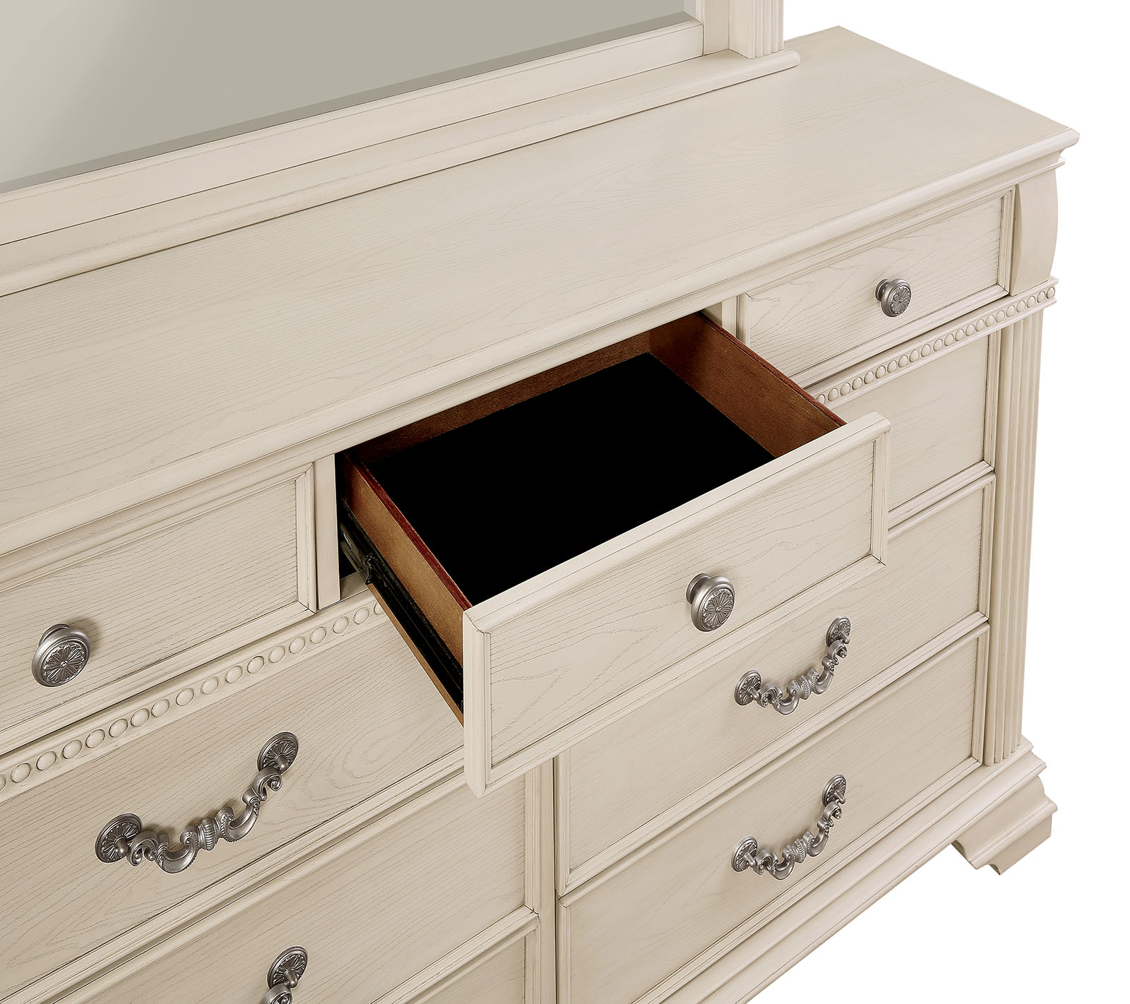Queen Bed, Antique White