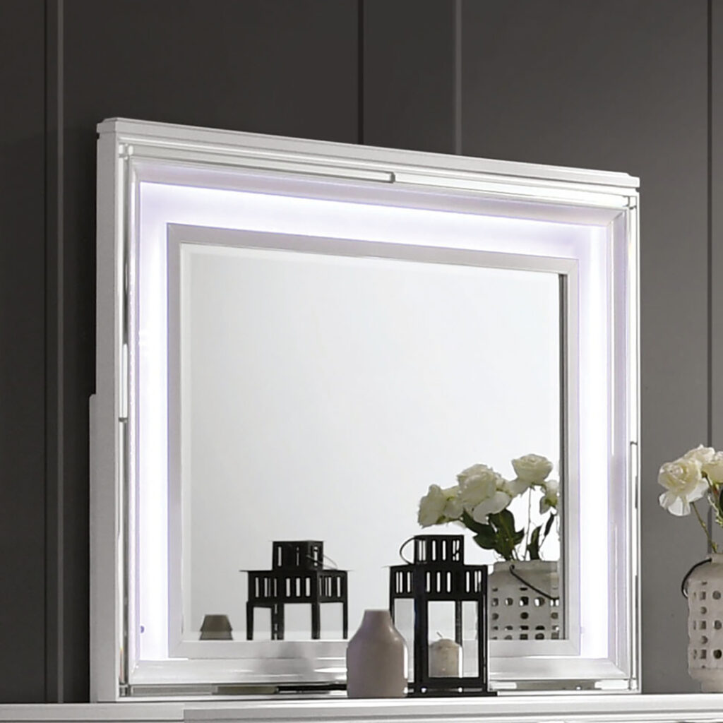 Mirror w/ LED, White