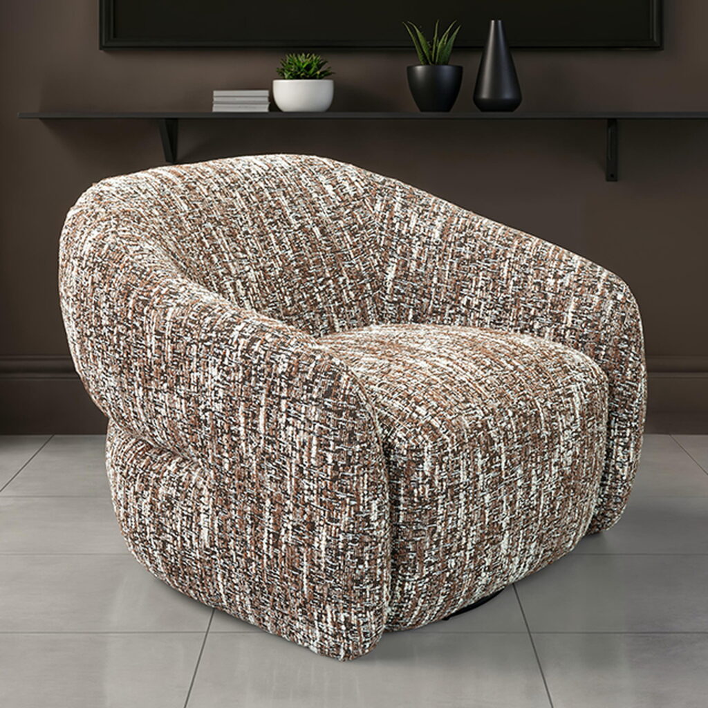 Pyrena Swivel Chair, Brown