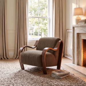 Niari Accent Chair, Deep Brown / Walnut