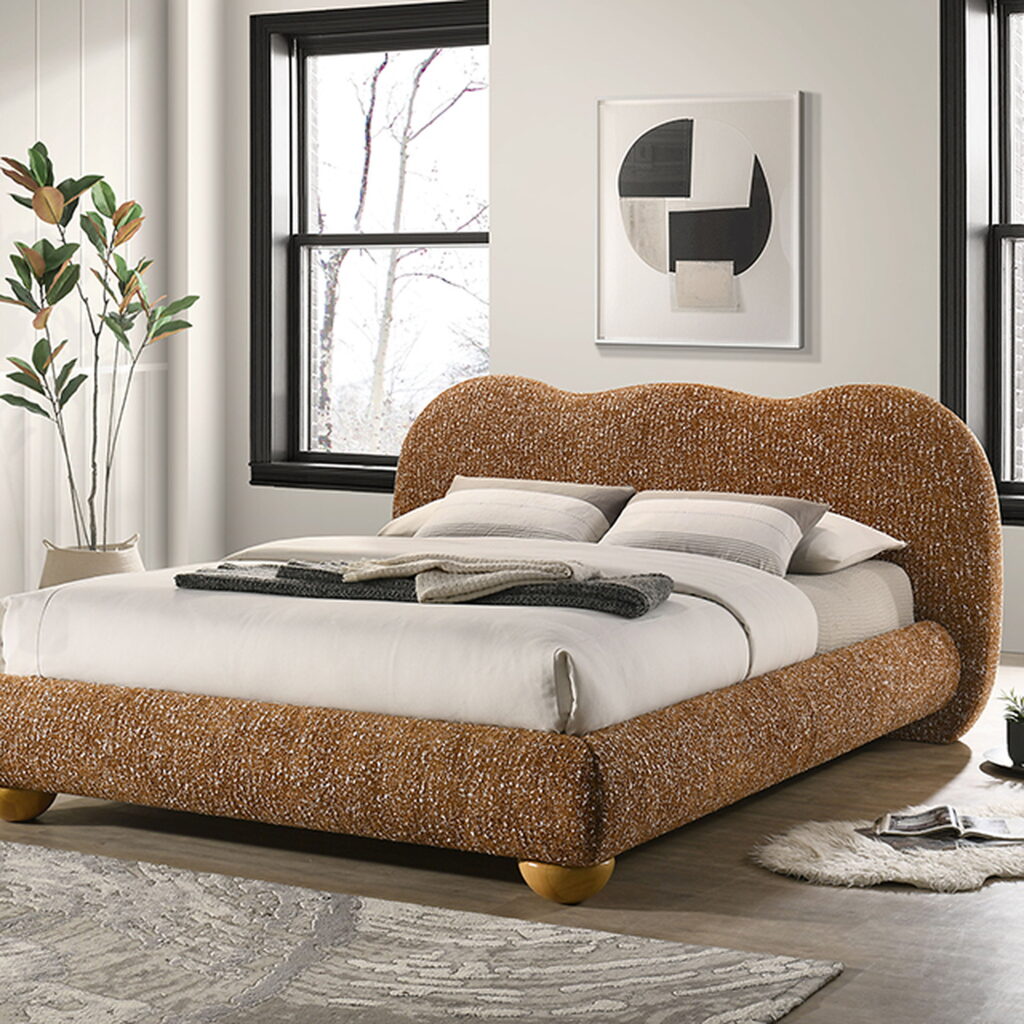 Finamore Queen Bed, Terracotta Brown