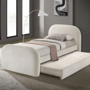 Vanni Twin Bed w/ Trundle, Ivory White