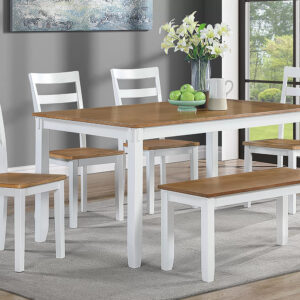 6-Piece Dining Set, White + Light Brown