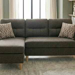 Reversible Sectional Set W/ 2 Accent Pillows, Tan