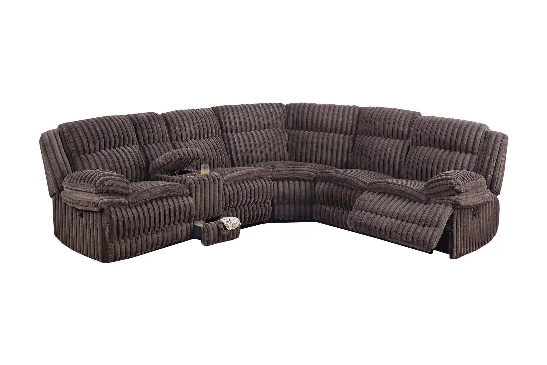Manual Motion Sectional, Chocolate