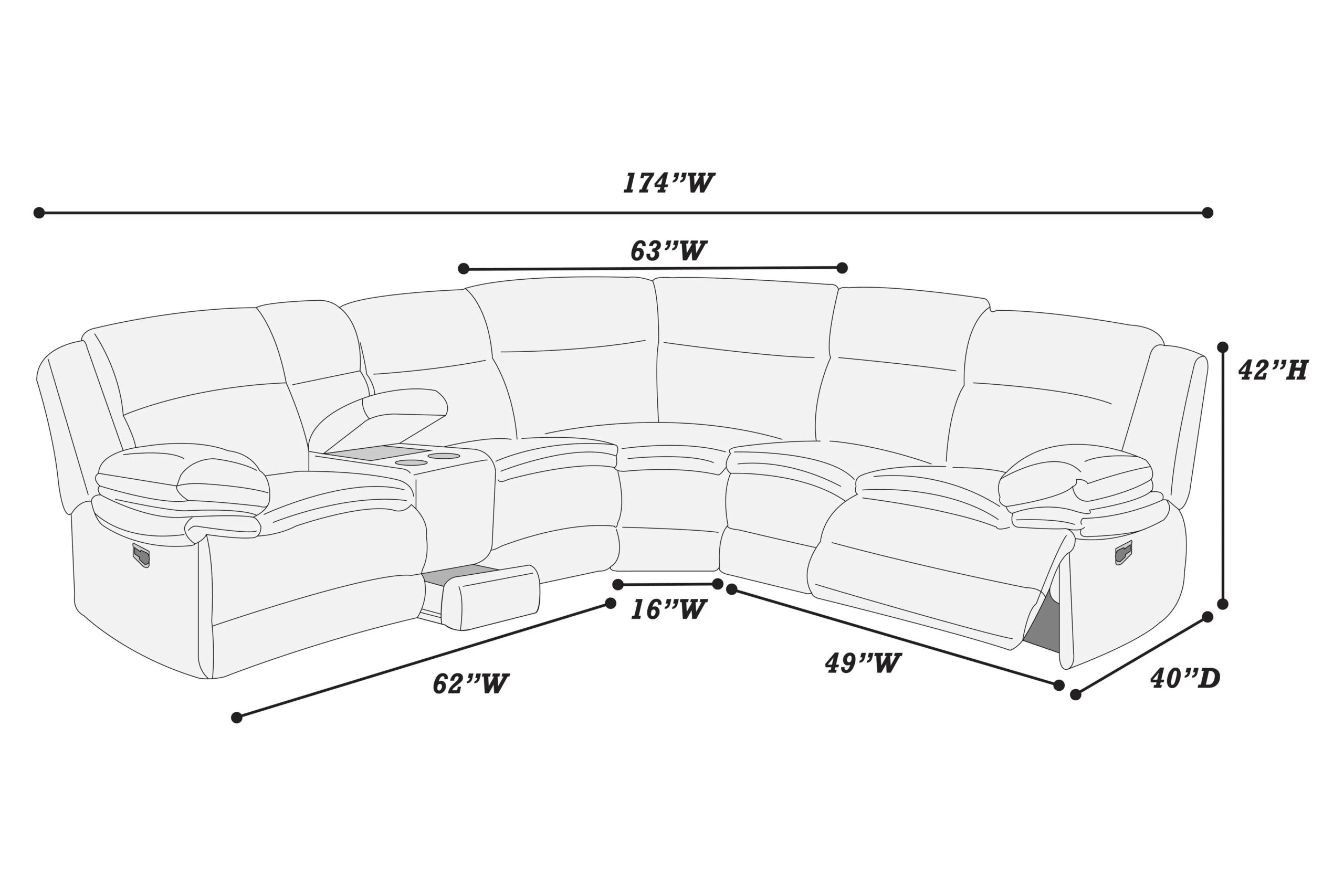 Manual Motion Sectional, Chocolate - Image 3