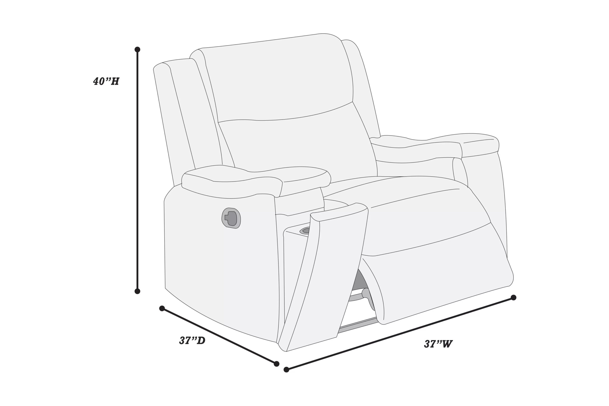 Recliner, Walnut - Image 4