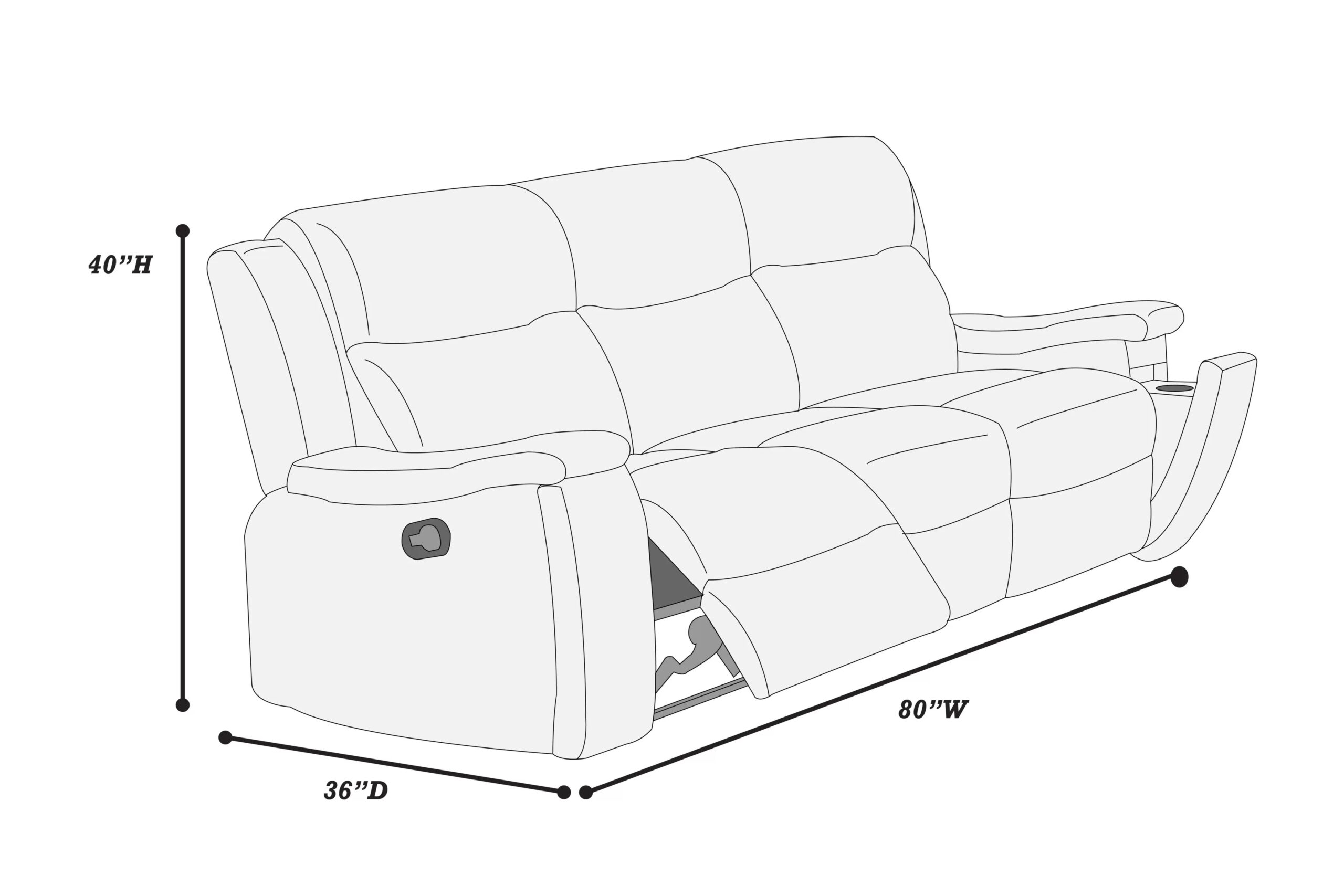 Motion Sofa, Walnut - Image 3
