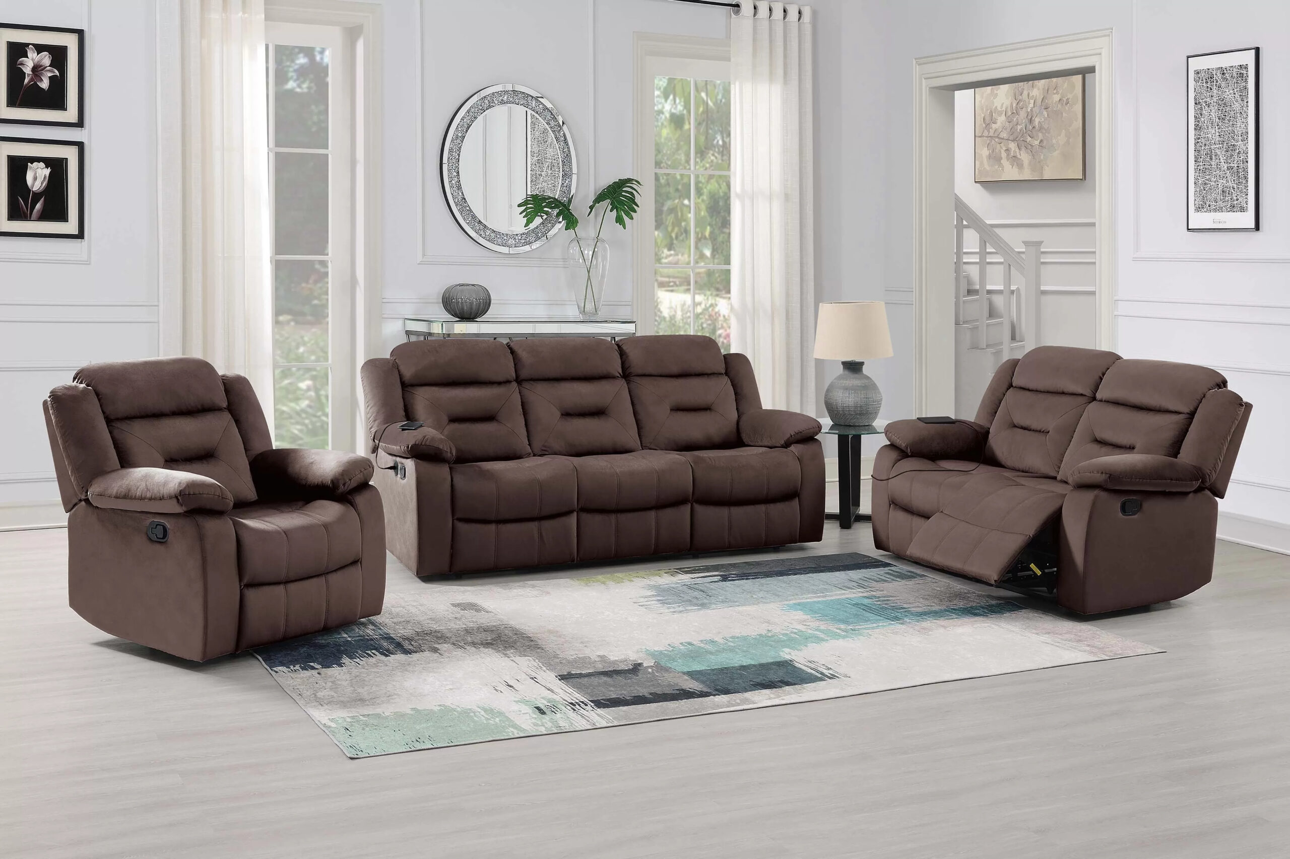 Motion Reclining Sofa, Chocolate - Image 2