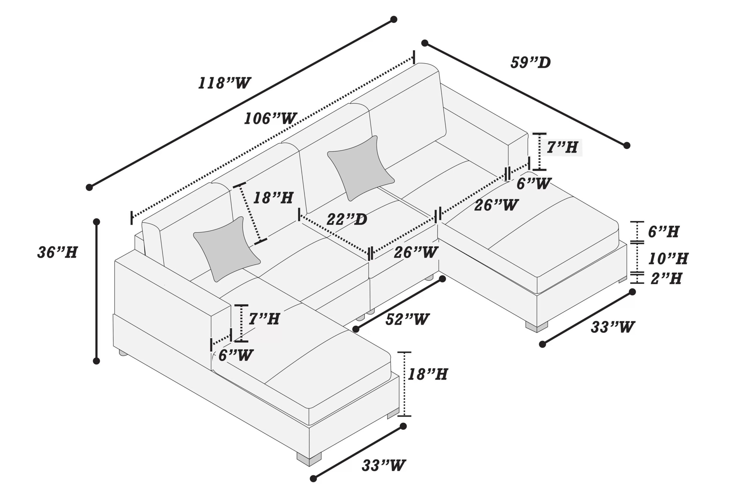 3-Piece Sectional Set, Light Brown - Image 2