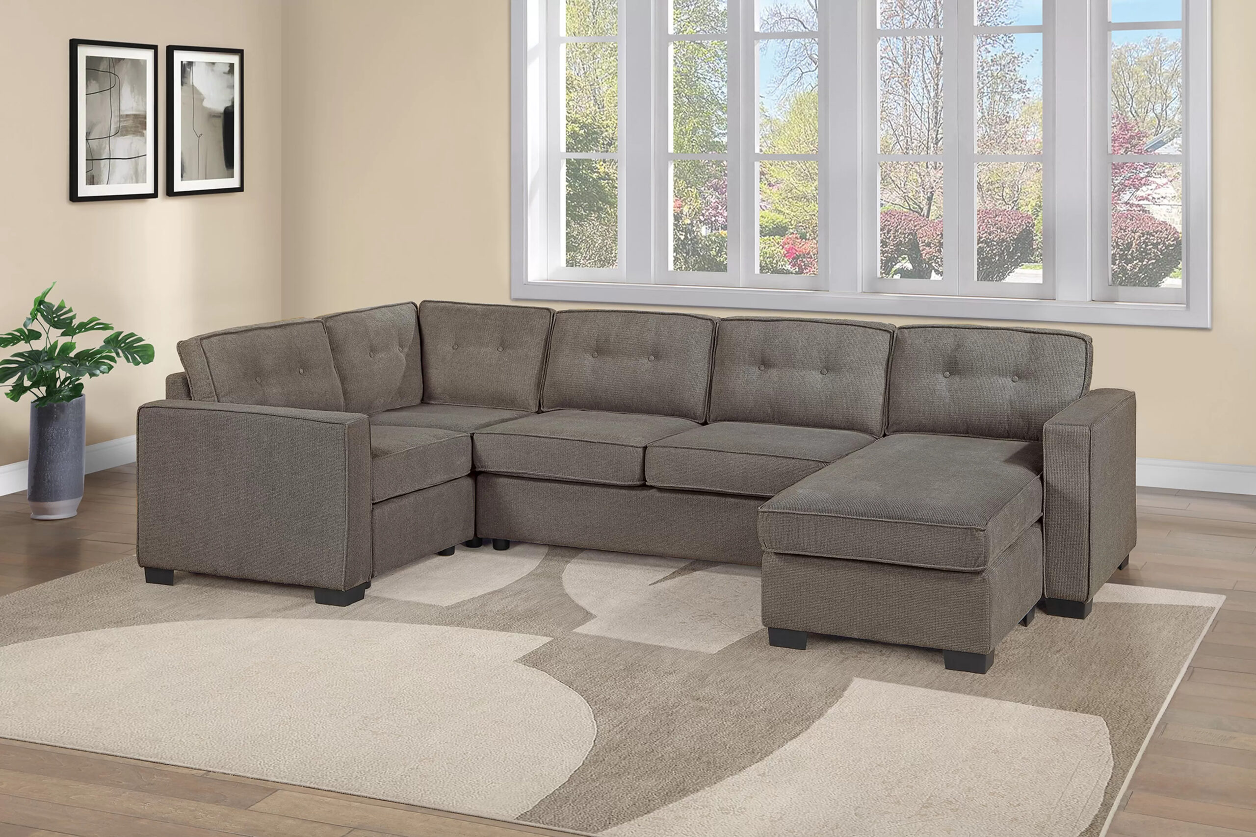 3-Piece Sectional Set, Mocha