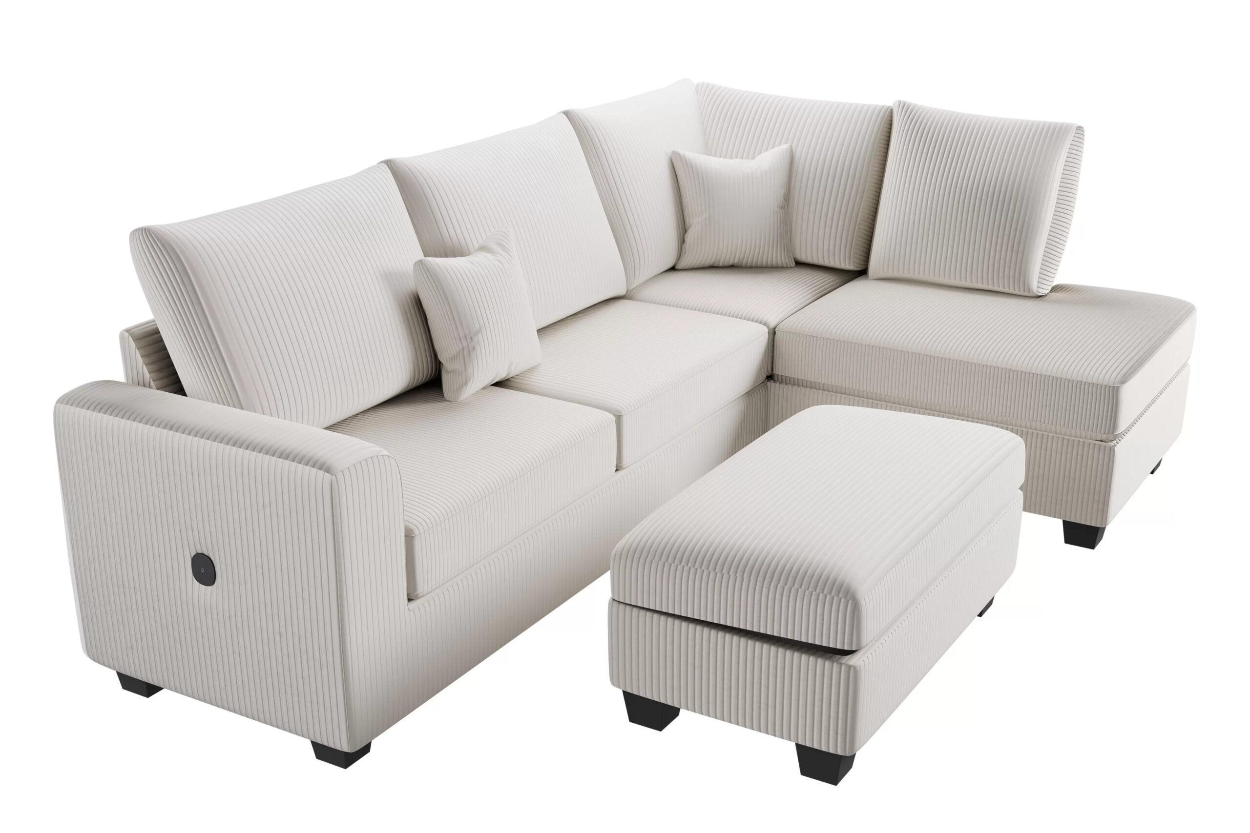 3-Piece Sectional Set, Ivory - Image 3