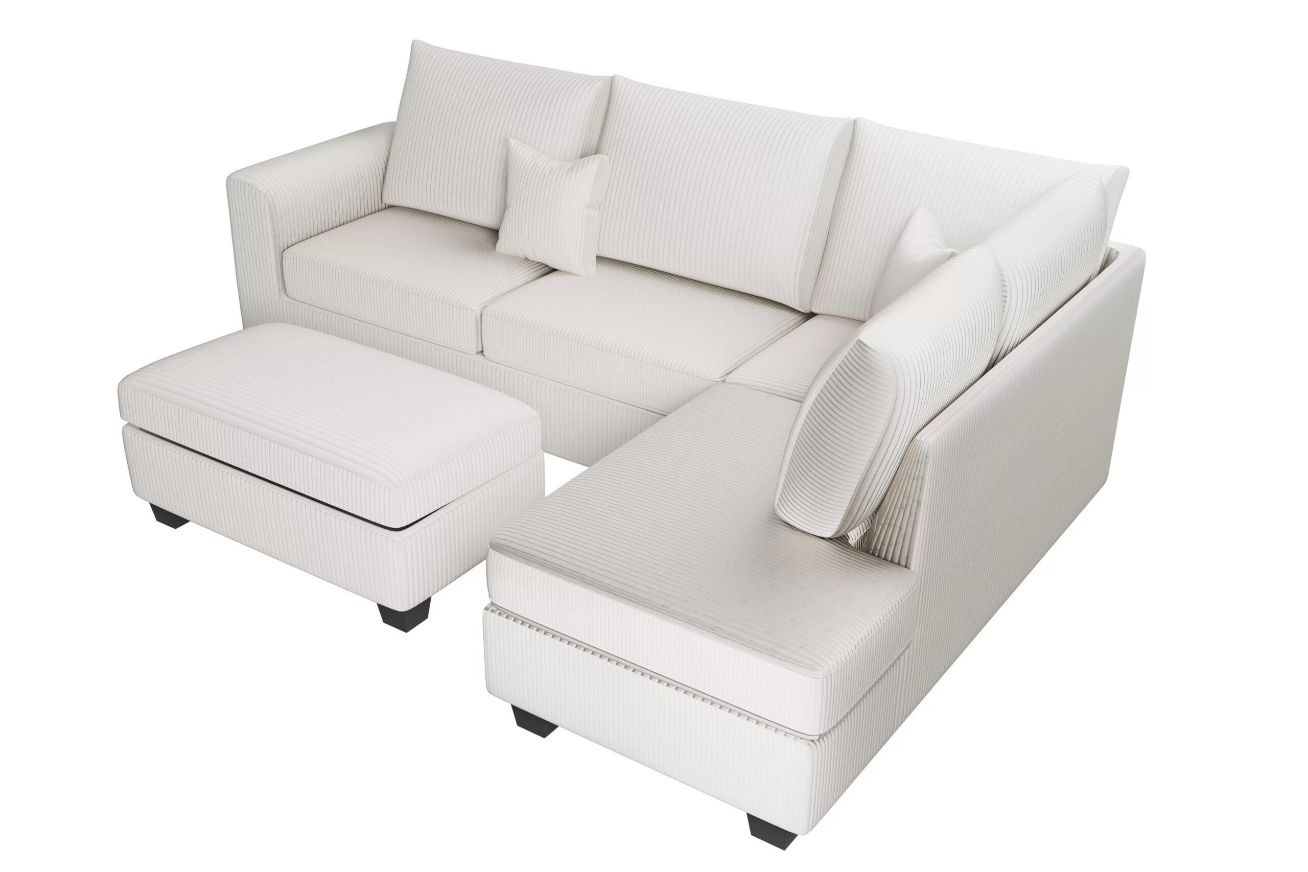3-Piece Sectional Set, Ivory - Image 4