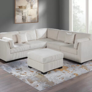 4-Piece Sectional Set W/ Ottoman, Beige
