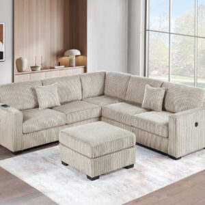 4-Piece Sectional Set W/ Ottoman, Camel