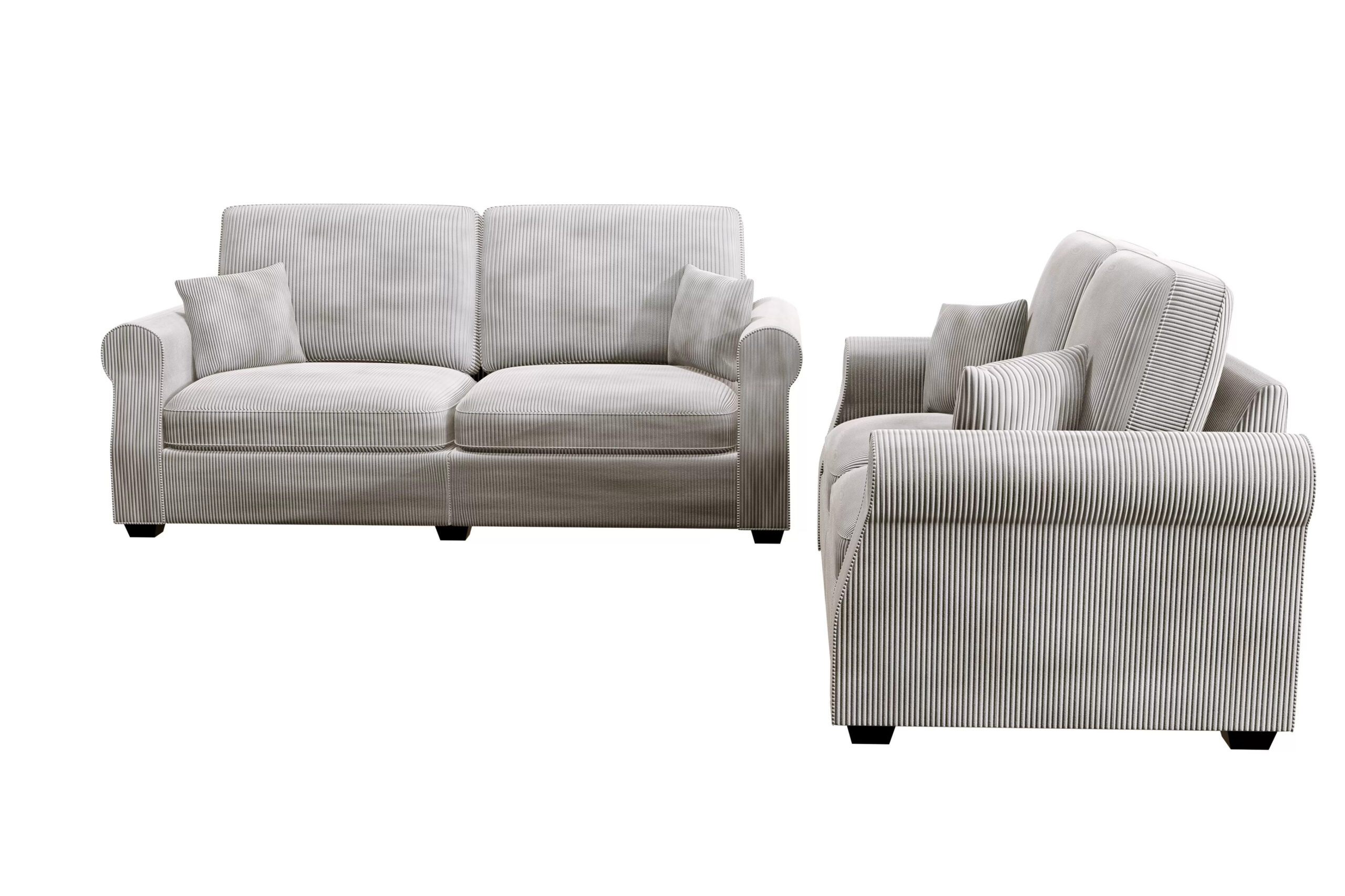 2-Piece Sofa Set, Ivory - Image 3