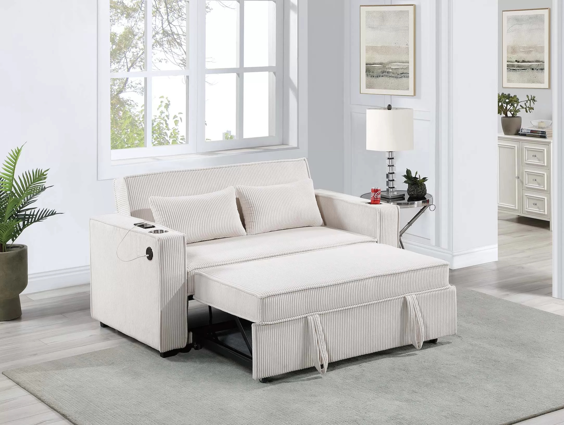 Convertible Sofa, Beige - Image 2