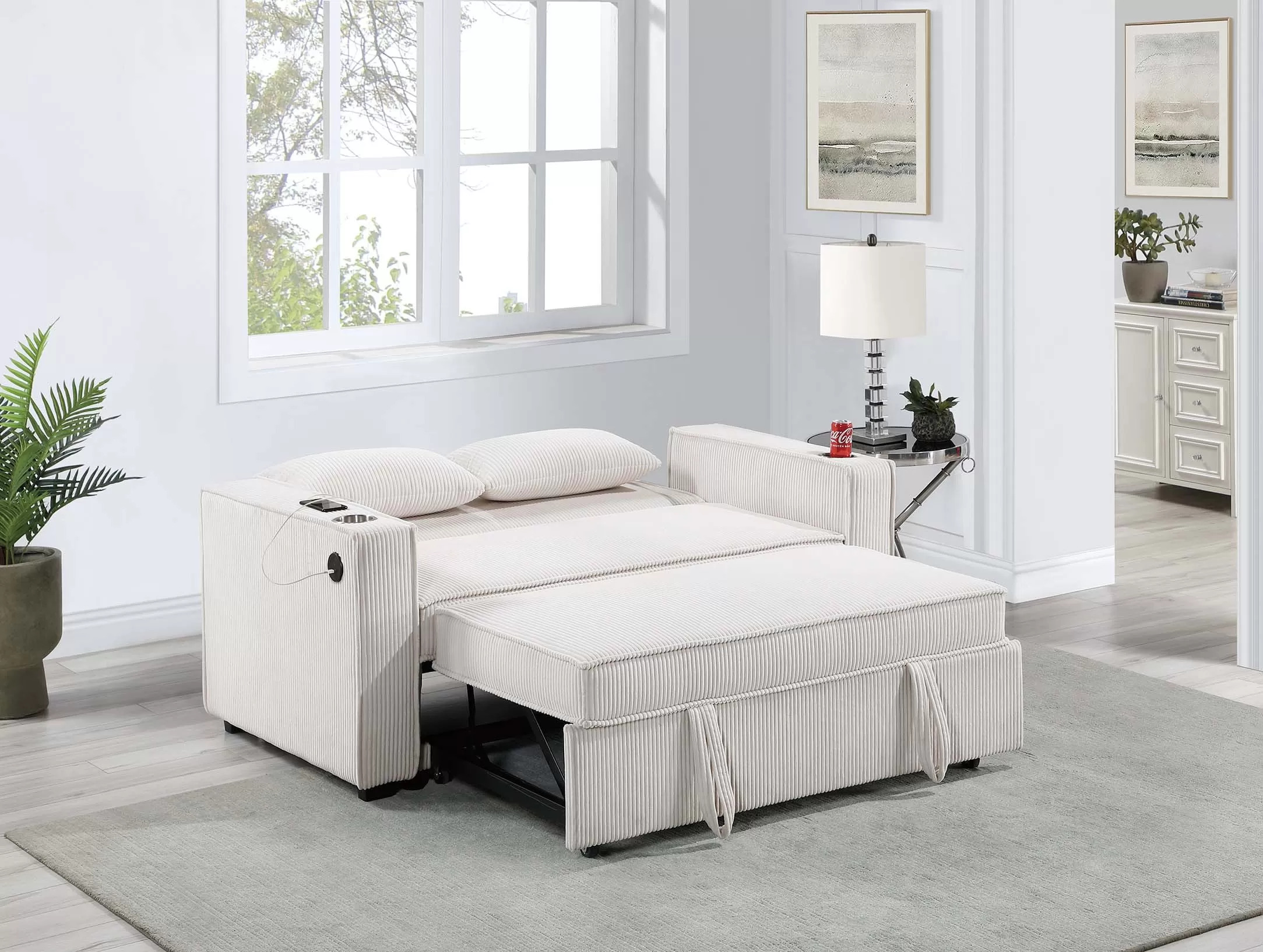 Convertible Sofa, Beige - Image 3