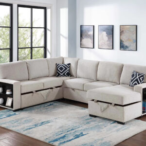 4-Piece Convertible Sectional, Beige