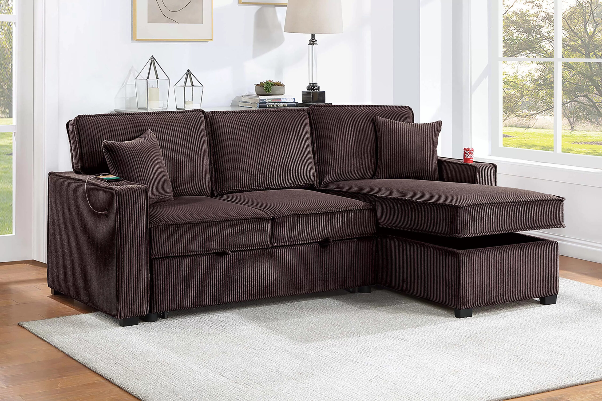 Convertible Sectional, Chocolate