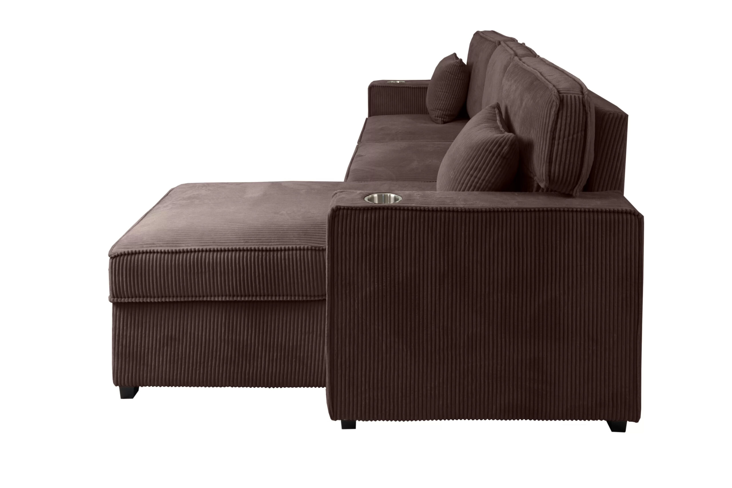 Convertible Sectional, Chocolate - Image 4