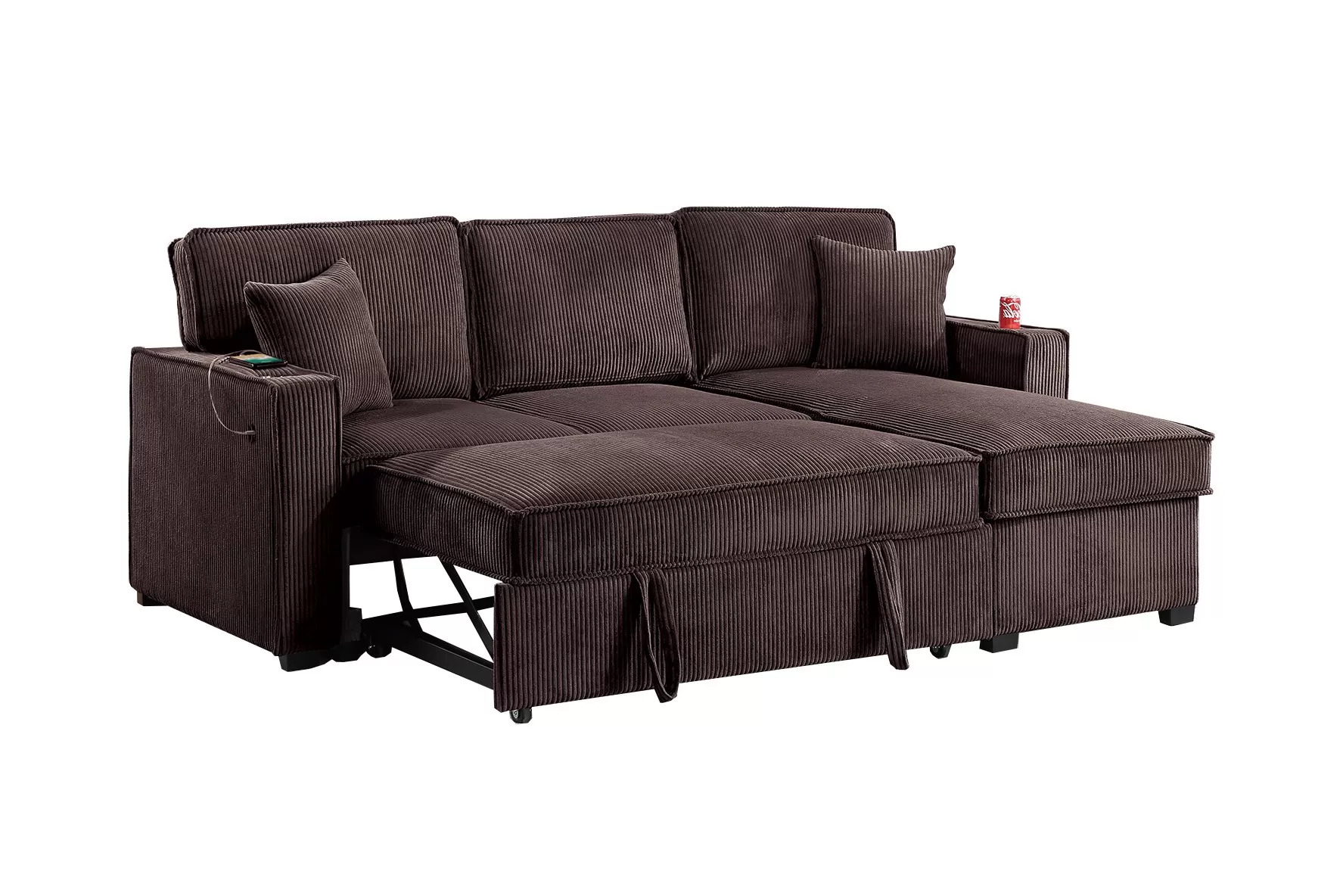 Convertible Sectional, Chocolate - Image 7