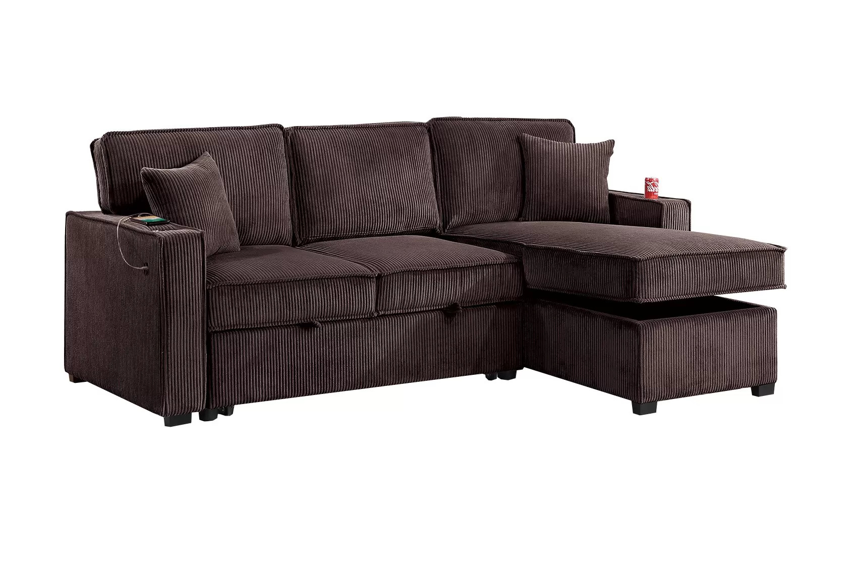 Convertible Sectional, Chocolate - Image 8