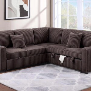 3-Piece Convertible Sectional, Chocolate