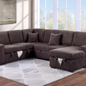 4-Piece Convertible Sectional, Chocolate