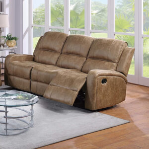 Manual Reclining Sofa, Chestnut