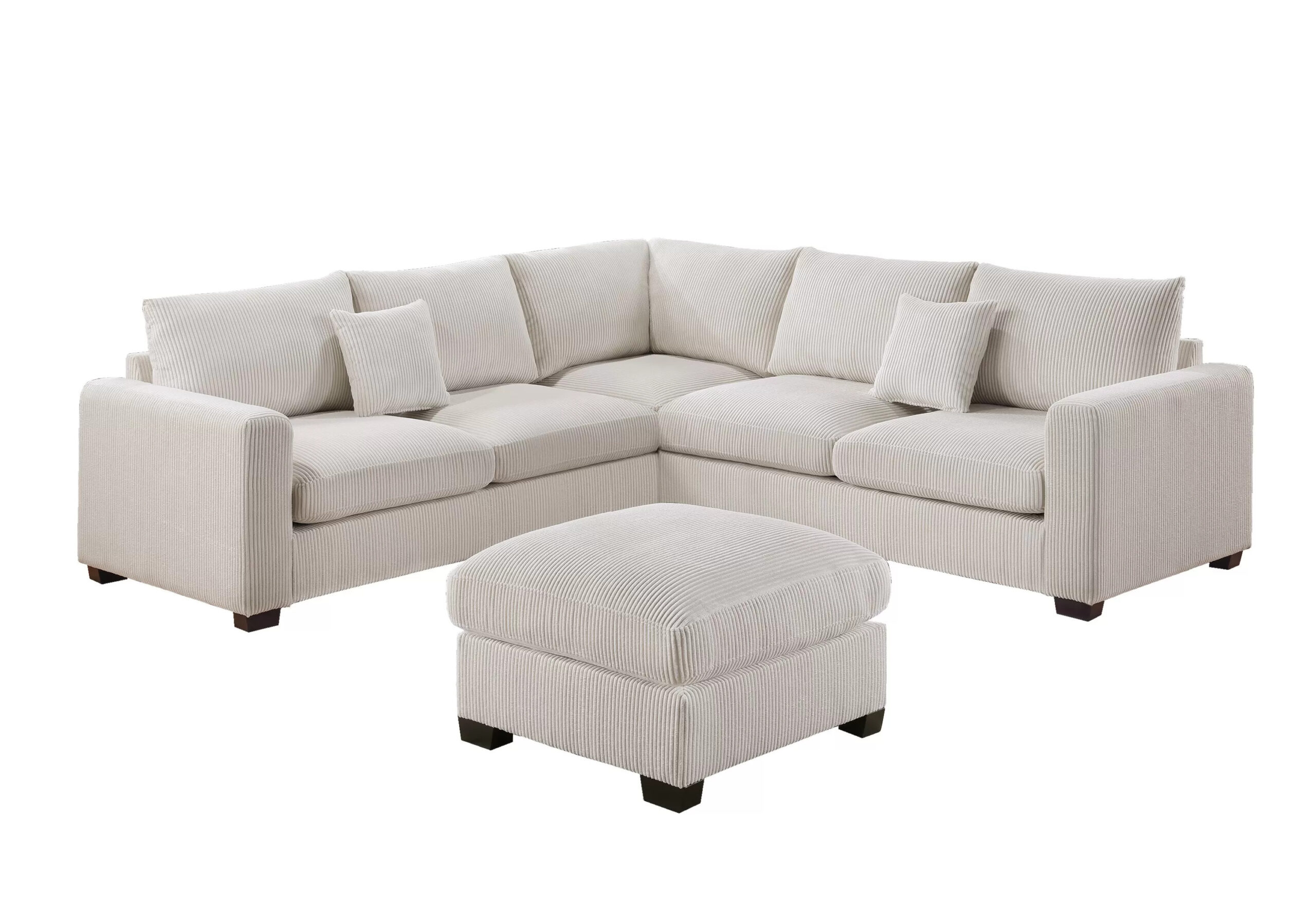 4-Pcs Sectional, Ivory - Image 4