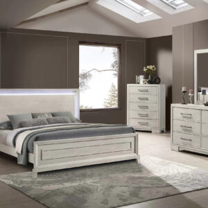 Queen Bed, Antique White