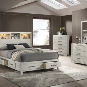 Eastern King Bed, Antique White